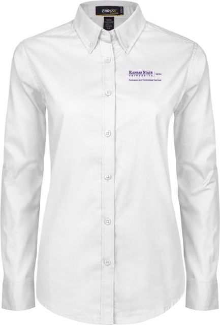 Kansas State Womens Twill Button Down Long Sleeve  K State Salina Aerospace and Tech Campus Vertical - ONLINE ONLY