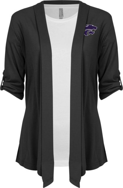 Kansas State Drape Front Cardigan Sweater K State Primary Athletic Mark - ONLINE ONLY