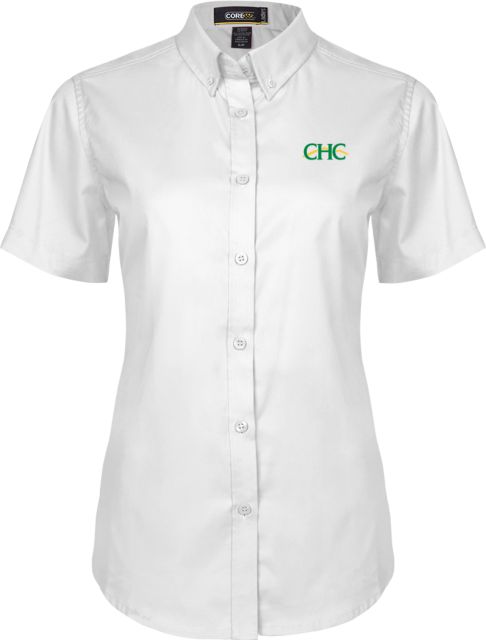 Crafton Hills Womens Twill Button Up Short Sleeve White CHC - ONLINE ONLY