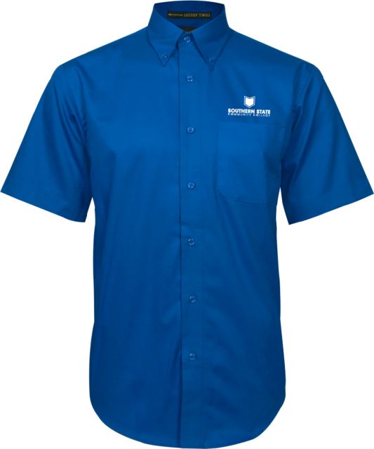 Southern State Twill Button Down Short Sleeve Sothern State Community College Primary Mark Stacked - ONLINE ONLY
