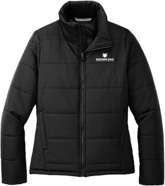 Southern State Womens Puffer Jacket Sothern State Community College Primary Mark Stacked - ONLINE ONLY