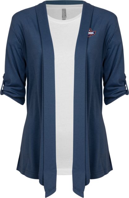 Fresno Pacific Ladies Drape Front Cardigan Official Logo - ONLINE ONLY