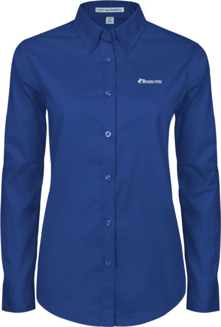 Roanoke Chowan Womens Twill Long Sleeve Button Down  Primary Wordmark - ONLINE ONLY