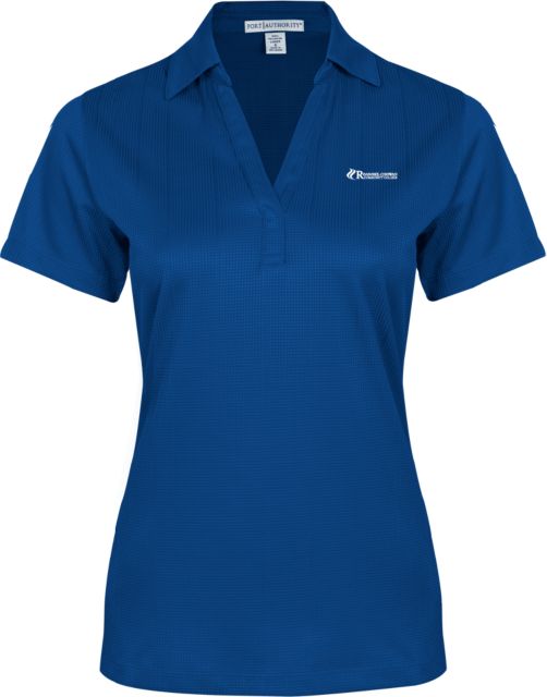 Roanoke Chowan Womens Performance Fine Jacquard Polo Primary Wordmark - ONLINE ONLY
