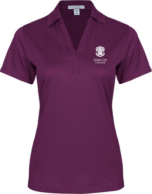 Harcum Womens Performance Fine Jacquard Polo Primary Mark - ONLINE ONLY