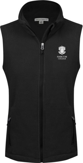 Harcum Womens Fleece Full Zip Vest Primary Mark - ONLINE ONLY