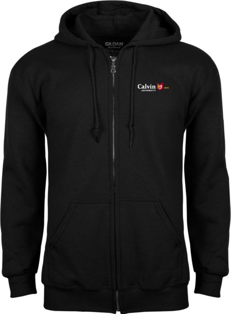 Calvin Univ Fleece Full Zip Hoodie University Logo 1876 Horizontal - ONLINE ONLY