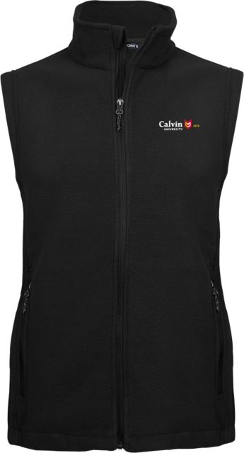 Calvin Univ Fleece Full Zip Vest University Logo 1876 Horizontal - ONLINE ONLY