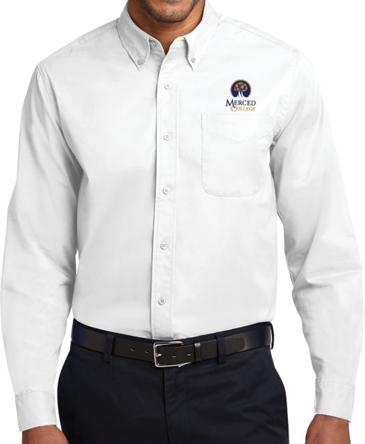 Merced College Twill Button Down Long Sleeve Primary Logo Embroidery - ONLINE ONLY