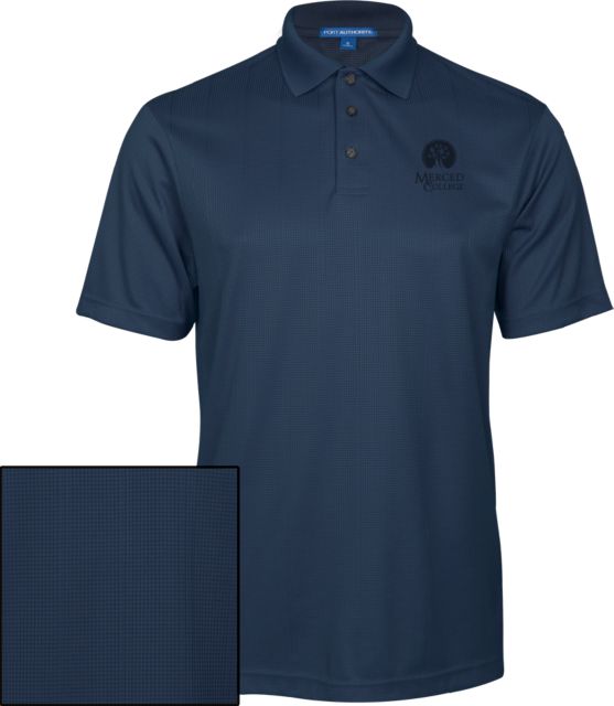 Merced College Performance Fine Jacquard Polo Primary Logo - ONLINE ONLY