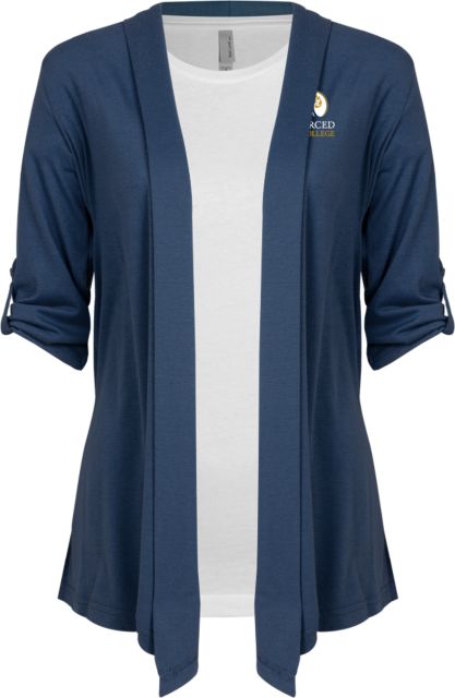 Merced College Ladies Drape Front Cardigan Primary Logo Embroidery - ONLINE ONLY