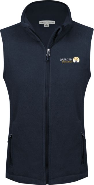 Merced College Ladies Fleece Full Zip Vest Secondary Logo Embroidery - ONLINE ONLY