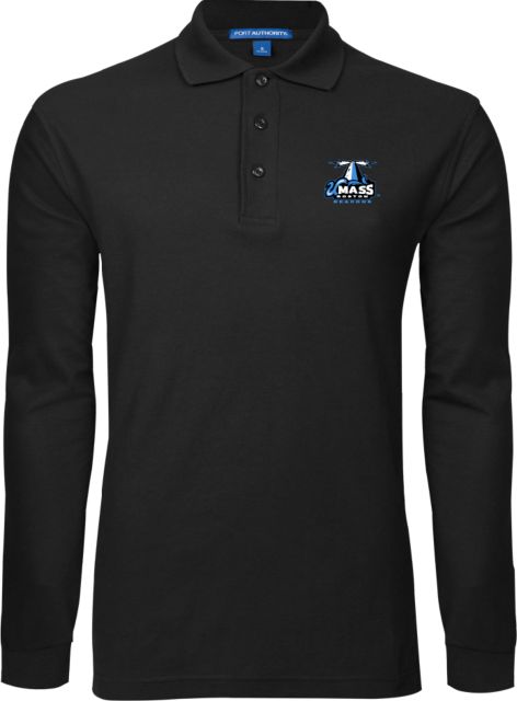UMass Boston Long Sleeve Polo Primary Logo - ONLINE ONLY