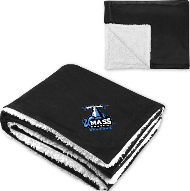 UMass Boston Super Soft Luxurious Sherpa Throw Blanket Primary Logo - ONLINE ONLY