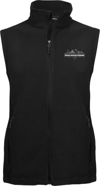 UMass Boston Fleece Full Zip Vest UMB Nursing Embroidery - ONLINE ONLY