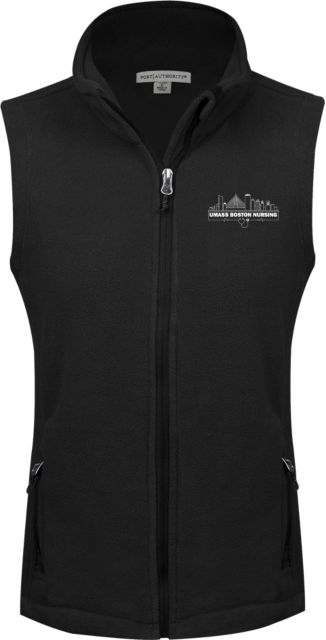UMass Boston Ladies Fleece Full Zip Vest UMB Nursing Embroidery - ONLINE ONLY
