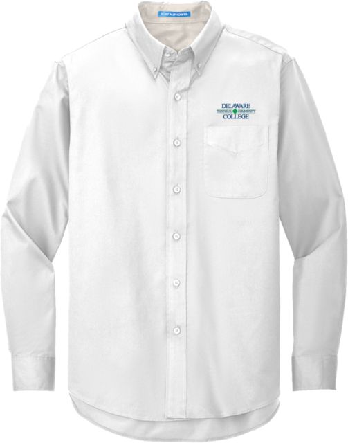 Delaware Tech CC Twill Button Down Long Sleeve Delaware Tech Flat EMB - ONLINE ONLY