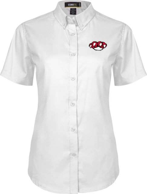 Erie CC Womens Twill Button Up Short Sleeve SUNY Erie Mascot Paw - ONLINE ONLY