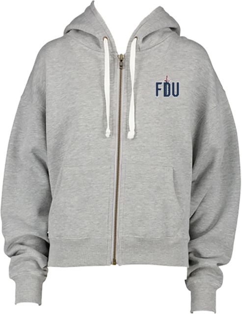 FDU Knights ENZA Womens Boxy Full Zip Hood FDU with Sword - ONLINE ONLY