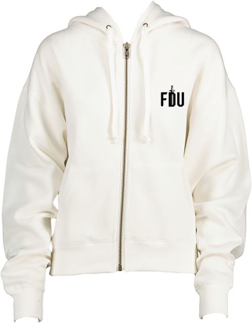 FDU Knights ENZA Womens Boxy Full Zip Hood FDU with Sword - ONLINE ONLY