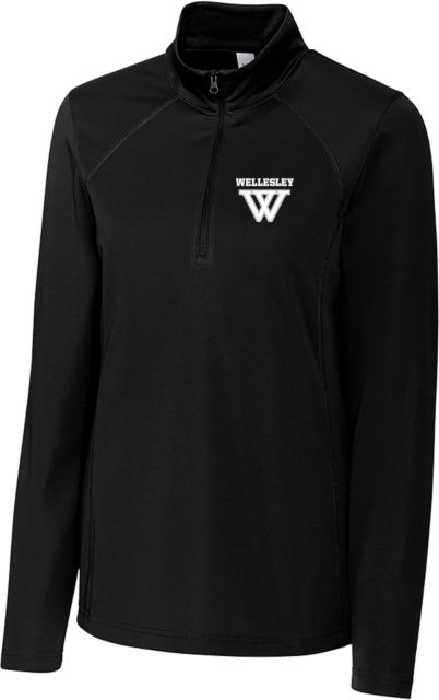 Wellesley C&B Womens Clique Ice Pique Half Zip Wellesley Primary Athletic Mark - ONLINE ONLY