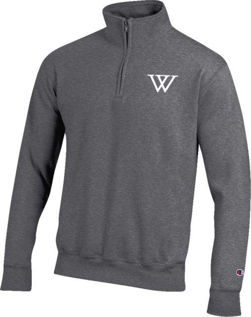 Wellesley Champion Granite Fleece 1/4 Zip Wellesley College Monogram W - ONLINE ONLY