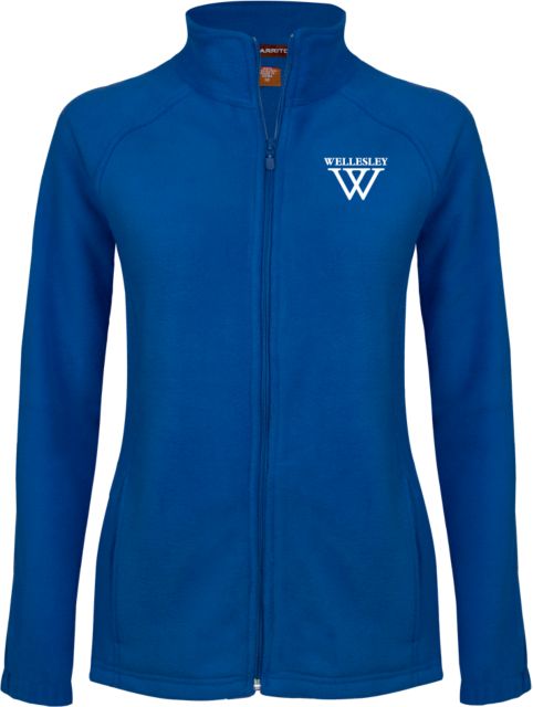 Wellesley Womens Fleece Full Zip Jacket Wellesley College Primary Mark - ONLINE ONLY