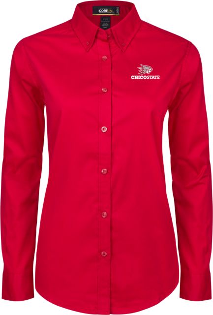 Chico State Ladies Twill Button Down Long Sleeve Chico State Primary Mark EMB - ONLINE ONLY