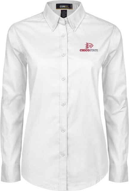 Chico State Ladies Twill Button Down Long Sleeve Chico State Primary Mark EMB - ONLINE ONLY