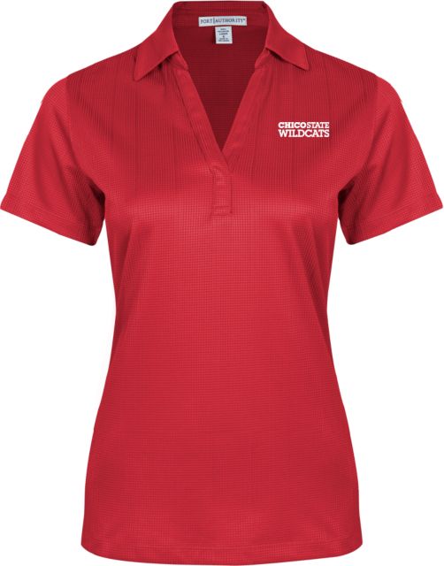 Chico State Ladies Performance Fine Jacquard Polo Chico State Wordmark EMB - ONLINE ONLY