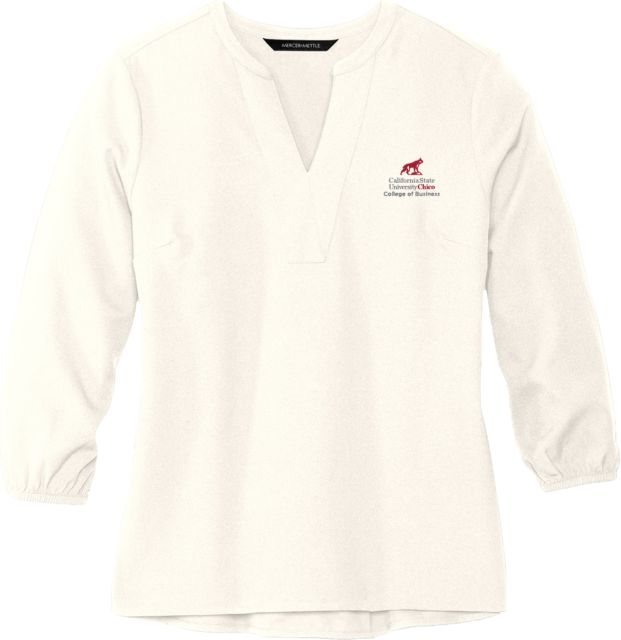 Chico Mercer + Mettle Womens Ivory 3/4 Sleeve Crepe Blouse Chico State - COB - ONLINE ONLY