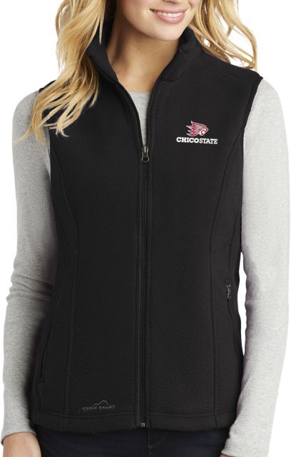 Chico State Eddie Bauer Ladies Fleece Vest Chico State Primary Mark EMB - ONLINE ONLY