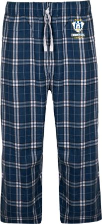 Emmanuel Navy/White Flannel Pajama Pant Primary Logo - ONLINE ONLY