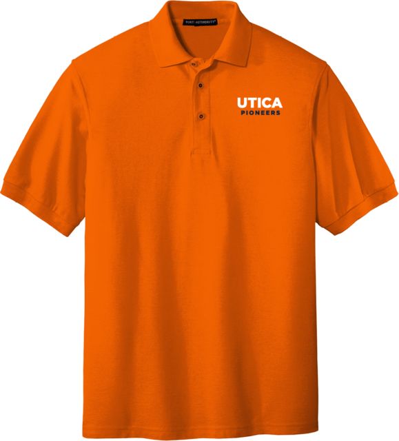 Utica Orange Silk Touch Polo Utica Pioneers Wordmark - Athletics - ONLINE ONLY