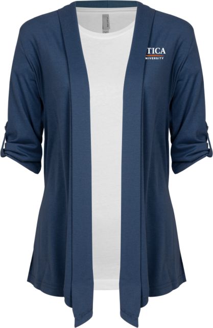 Utica Drape Front Cardigan Sweater Utica University - Insitutional Mark - ONLINE ONLY