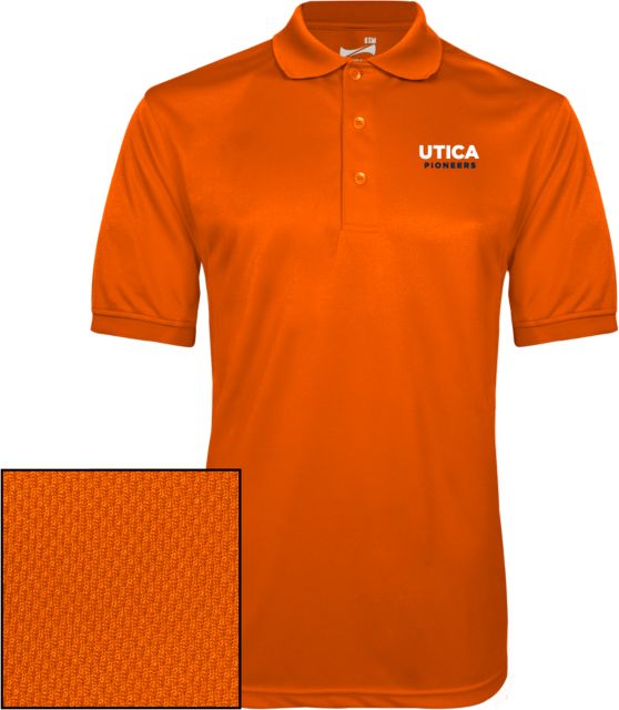 Utica Orange Dry Mesh Polo Utica Pioneers Wordmark - Athletics - ONLINE ONLY