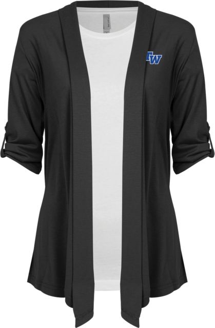 Tennessee Wesleyan Ladies Drape Front Cardigan Official Logo - ONLINE ONLY