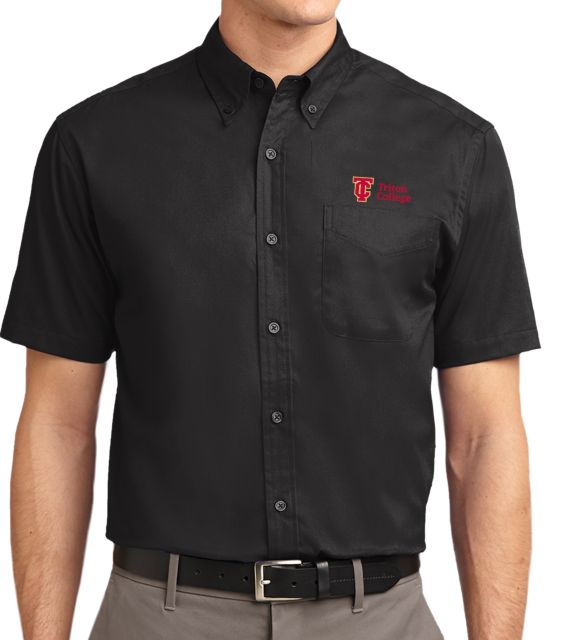 Triton Twill Button Down Short Sleeve Triton College Primary Wordmark - ONLINE ONLY