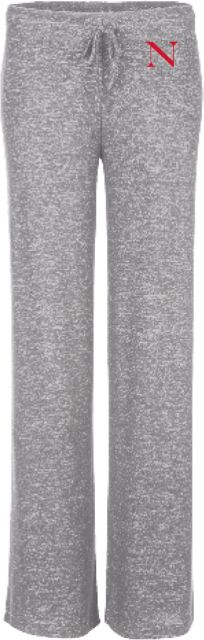 Northeastern Boxercraft Womens Cuddle Wide Leg Pant Northeastern University Monogram - ONLINE ONLY