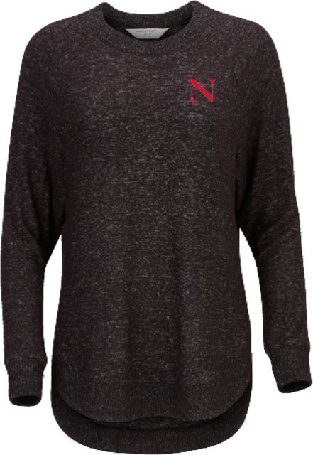 Northeastern Boxercraft Womens Cuddle Oversized Crew Northeastern University Monogram - ONLINE ONLY