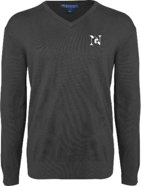 Metropolitan Maple Woods Womens VNeck Sweater Northeastern Monogram King Husky Lock Up - ONLINE ONLY