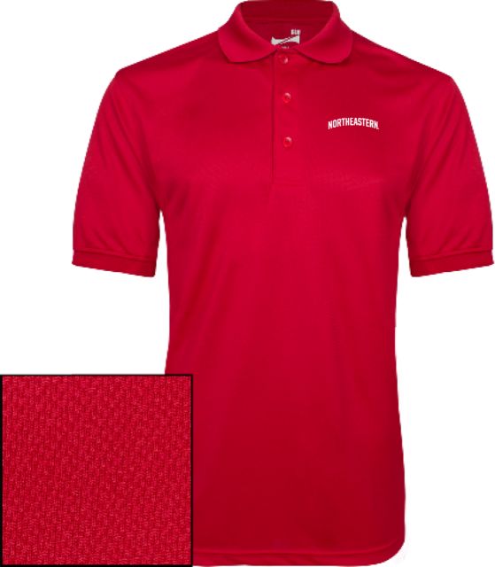 Northeastern Dry Mesh Polo Northeastern Athletic Wordmark - ONLINE ONLY