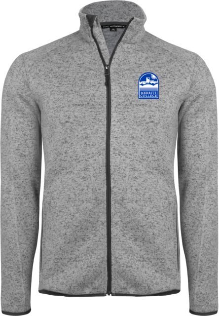 Merritt College Sweater Fleece Jacket Merritt College Primary Mark