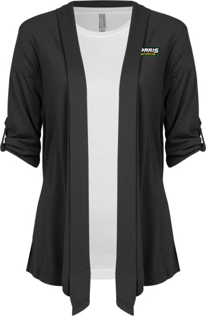 Paris Junior College Drape Front Cardigan Sweater Paris Junior College Wordmark - ONLINE ONLY