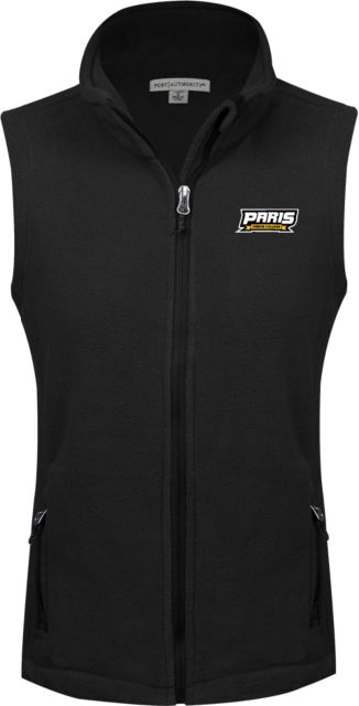 Paris Junior College Womens Fleece Full Zip Vest Paris Junior College Wordmark - ONLINE ONLY