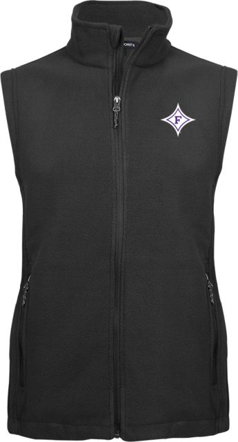 Furman Fleece Full Zip Vest Diamond F - Primary Athletic Marks - ONLINE ONLY
