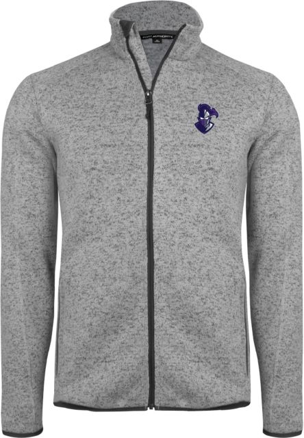 Furman Heather Sweater Fleece Jacket Furman Paladin Mascot Head - ONLINE ONLY