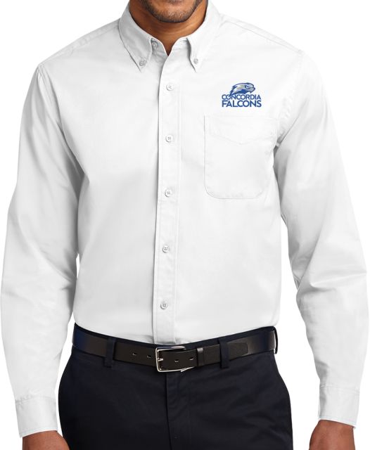 Concordia WI Twill Button Down Long Sleeve Standard Falcon Wordmark - ONLINE ONLY