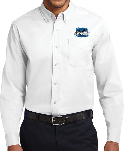 Cal State San Marcos Twill Button Down Long Sleeve Secondary Logo - ONLINE ONLY