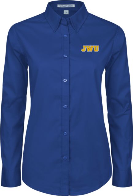 Johnson & Wales Womens Twill Long Sleeve Button Down JWU - ONLINE ONLY